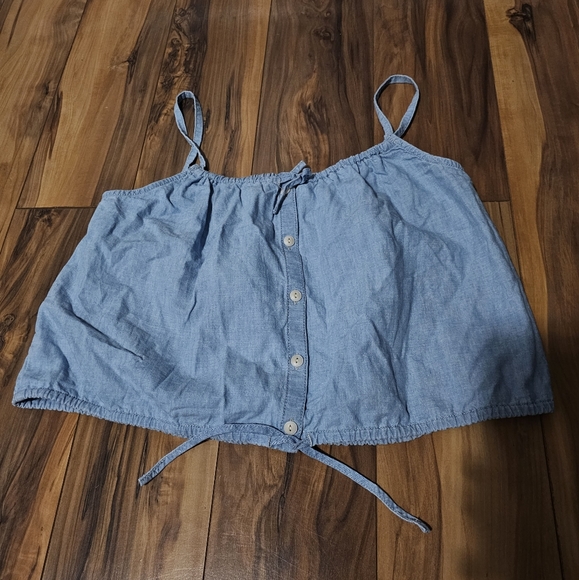 Madewell drawstring cropped chambray tank NWT xxs - Picture 4 of 7